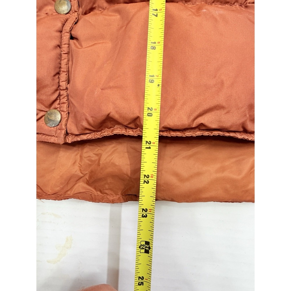 Vintage Comfy Goose Down Puffer Vest Peach Brown Snap Front USA Men's Medium - Picture 6 of 6
